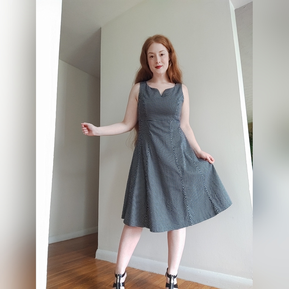 Cleo Black and White Polka Dot Midi Dress